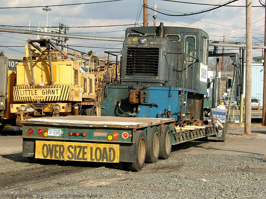 LI 399 about to get lashed down on the trailer 